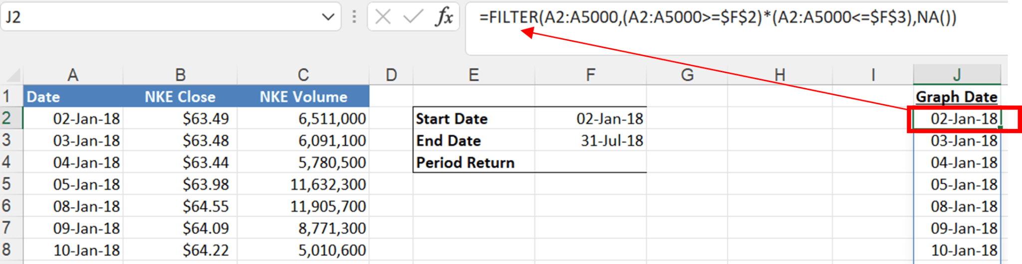 FILTER Formula