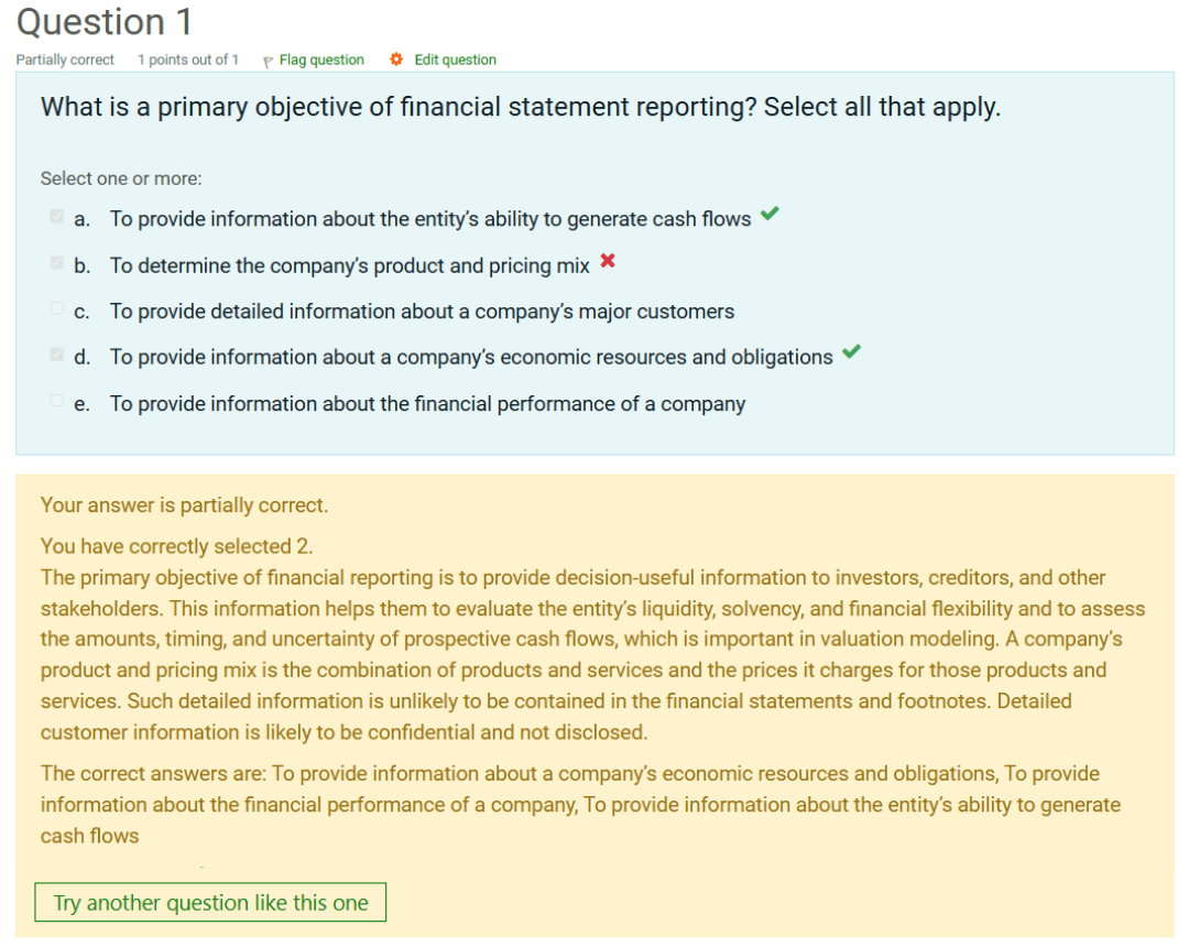 Accounting SmartPATH dynamic learning path question with results and answer