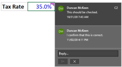 Comments Pane