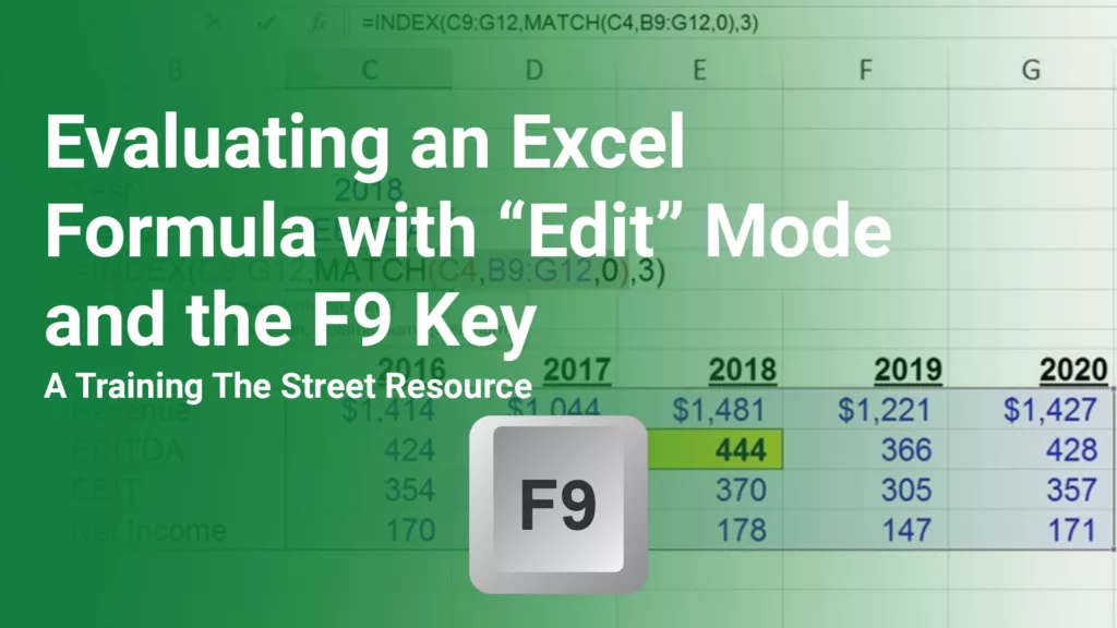 Evaluating an Excel Formula with “Edit” Mode and the F9 Key
