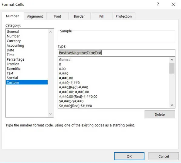 Format Cells