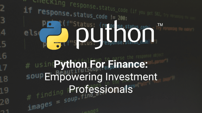 Python For Finance: Empowering Investment Professionals - Training The ...
