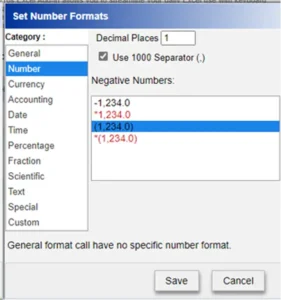 Default number format 1