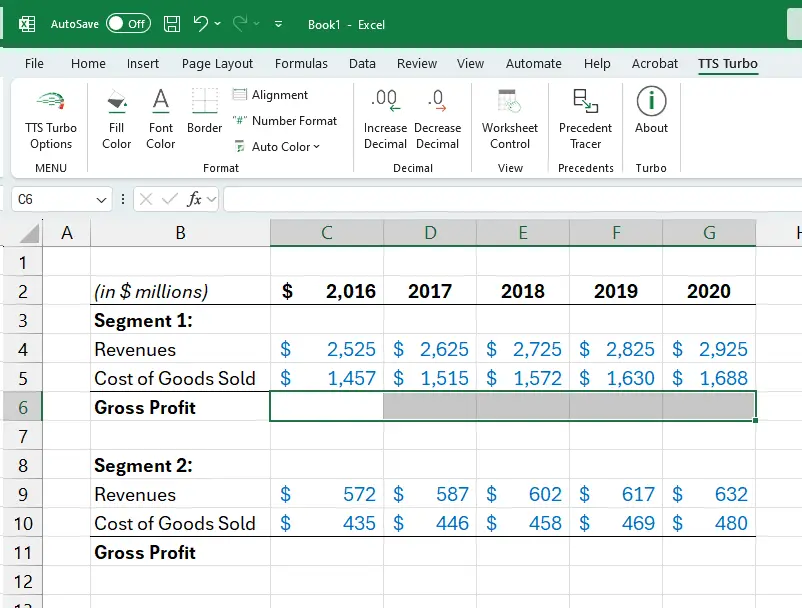 Gross Profit calculation